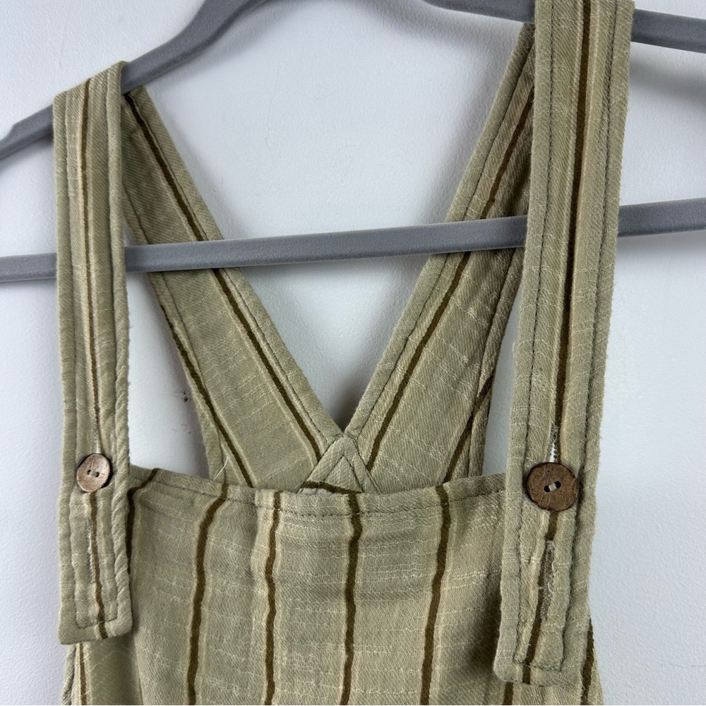 NWT Free People One Ballast Striped Belted Overall Jumpsuit Moss Large - Picture 8 of 15